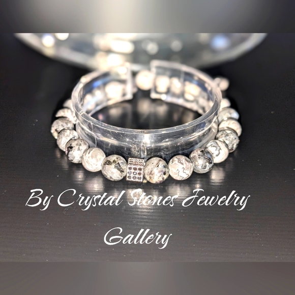 Lion's Jasper Stretch Bead Bracelet - Picture 1 of 4